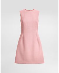 Dolce & Gabbana - Wool Crepe Midi Fit-And-Flare Dress - Lyst