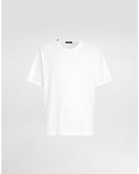 Dolce & Gabbana - Cotton T-Shirt With Logo Embroidery - Lyst