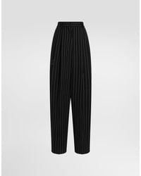 Dolce & Gabbana - Pinstripe Virgin Wool Trousers - Lyst