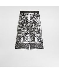 Dolce & Gabbana - Maiolica-Printed Denim Bermuda Shorts - Lyst