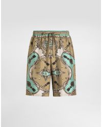 Dolce & Gabbana - Cargo-Print Washed Silk Twill Vanity Bermuda Shorts - Lyst