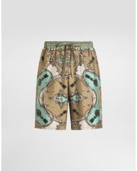 Dolce & Gabbana - Cargo-Print Washed Silk Twill Vanity Bermuda Shorts - Lyst