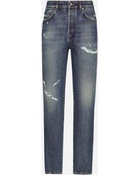 Dolce & Gabbana - Ripped Straight-Leg Jeans - Lyst
