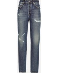 Dolce & Gabbana - Denim Jeans With Rips - Lyst