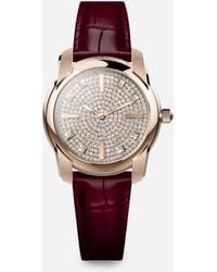 Dolce & Gabbana - Montre Dg7 Pavé En Or 18 Kt Et Diamants Avec Bracelet En Alligator - Lyst