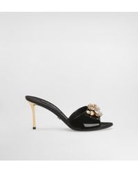 Dolce & Gabbana - Keira Patent Leather Embellished Mules - Lyst