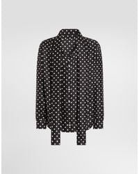 Dolce & Gabbana - Polka Dot-Print Silk Twill Martini Shirt - Lyst