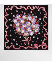 Dolce & Gabbana - Foulard 90 X 90 En Sergé De Soie À Imprimé Petites Fleurs - Lyst