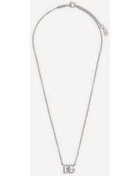 Dolce & Gabbana - Fine Link Necklace With Dg Logo - Lyst