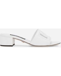 Dolce & Gabbana - Calfskin Mule With Dg Logo - Lyst