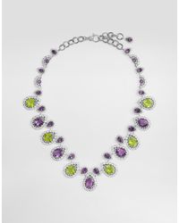 Dolce & Gabbana - Eleganza Necklace 18-Carat, Amethysts, Peridots, And Sapphires - Lyst