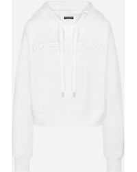 Dolce & Gabbana - Sweatshirt Aus Jersey Mit Relieflogo Und Kapuze - Lyst