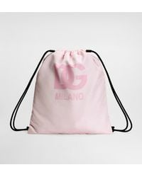 Dolce & Gabbana - Nylon Backpack With Printed Logo - Lyst