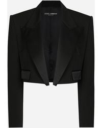 Dolce & Gabbana - Satin-Lapel Wool Gabardine Tuxedo Blazer - Lyst