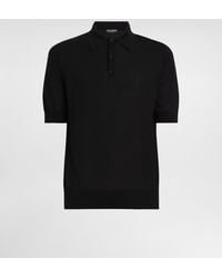 Dolce & Gabbana - Silk Polo-Shirt With Logo Embroidery - Lyst