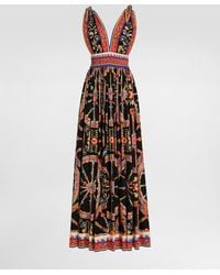 Dolce & Gabbana - Carretto-Print Long Poplin Dress - Lyst