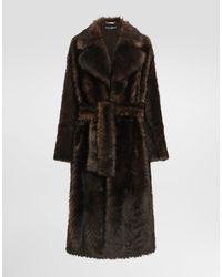 Dolce & Gabbana - Single-Breasted Shearling Coat - Lyst