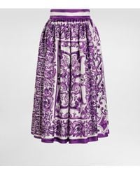 Dolce & Gabbana - Majolica-Print Twill Skirt - Lyst