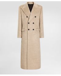 Dolce & Gabbana - Long-Haired Mohair Blend Double-Breasted Coat - Lyst