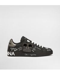 Dolce & Gabbana - Calfskin Portofino Sneakers - Lyst