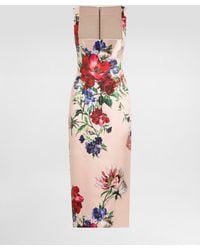 Dolce & Gabbana - Printed Satin Dress - Lyst