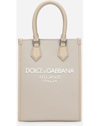 Dolce & Gabbana - Small Nylon Bag With Rubberized Logo - Lyst