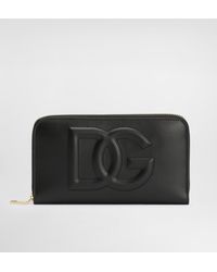 Dolce & Gabbana - Geldbörse Mit Rundumreißverschluss Aus Kalbsleder Mit Dg-Logo - Lyst