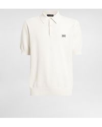 Dolce & Gabbana - Cotton Polo-Shirt With Logo Tag - Lyst
