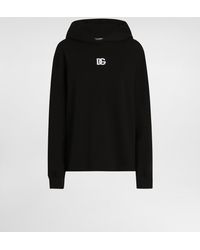 Dolce & Gabbana - Kapuzensweatshirt Aus Jersey Mit Dg-Stickerei - Lyst