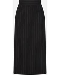 Dolce & Gabbana - ピンストライプ ウール ロンゲット スカート - Lyst