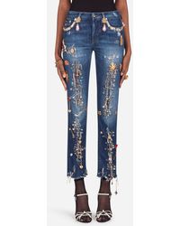 dolce and gabbana embellished jeans