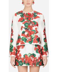 Dolce & Gabbana Mikado-Jacke Mit Portofino-Print - Rot