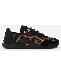 Dolce & Gabbana - Leopard-Print Cotton Ns1 Slip-On Sneakers - Lyst