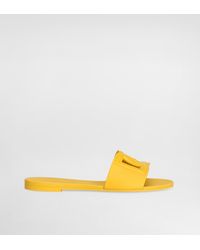 Dolce & Gabbana - Bianca Slide Sandals With Dg Logo - Lyst