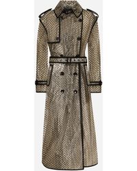 Dolce & Gabbana - Trenchcoat Aus Lurex-Netzgewebe Gebondet Mit Pvc - Lyst
