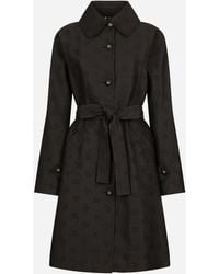 Dolce & Gabbana - Quilted Jacquard Trench Coat With Dg Logo - Lyst
