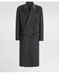 Dolce & Gabbana - Zweireihiger Mantel Aus Wolle Und Kaschmir - Lyst