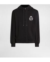Dolce & Gabbana - Cotton Logo Zip-Up Hoodie - Lyst