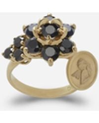 Dolce & Gabbana - Bague Sicily En Or Jaune 18 Carats Et Saphirs Noirs - Lyst