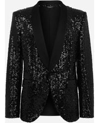 Dolce & Gabbana - Single-Breasted Sicilia-Fit Jacket With Sequin Embellishment - Lyst
