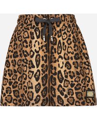Dolce & Gabbana - تنورة قصيرة فليس كريسبو بطبعة فهد - Lyst