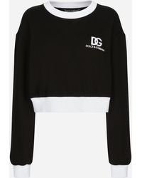 Dolce & Gabbana - Jersey Sweatshirt With Dg Logo Embroidery - Lyst