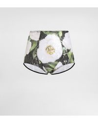 Dolce & Gabbana - Sequin-Embroidered Cady High-Waisted Panties With Gardenia - Lyst