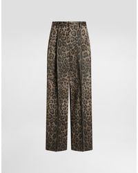 Dolce & Gabbana - Leopard- Jacquard Trousers - Lyst