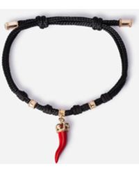 Dolce & Gabbana - Fabric Good Luck Bracelet With Enameled Pendant Charm - Lyst
