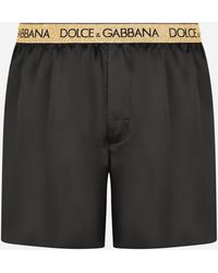 Dolce & Gabbana - Silk Satin Boxer Shorts With Sleep Mask - Lyst