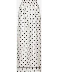 Dolce & Gabbana - Silk Pajama Pants With Polka-Dot - Lyst