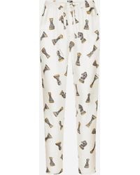 Dolce & Gabbana - Silk Twill Jogging Pants With Chess-Piece - Lyst