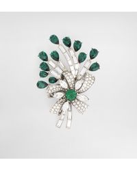 Dolce & Gabbana - Floral Brooch With Rhinestones - Lyst