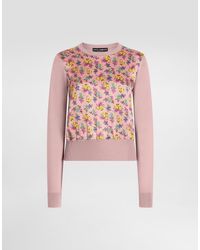 Dolce & Gabbana - Small Floral-Print Silk Satin Pullover - Lyst